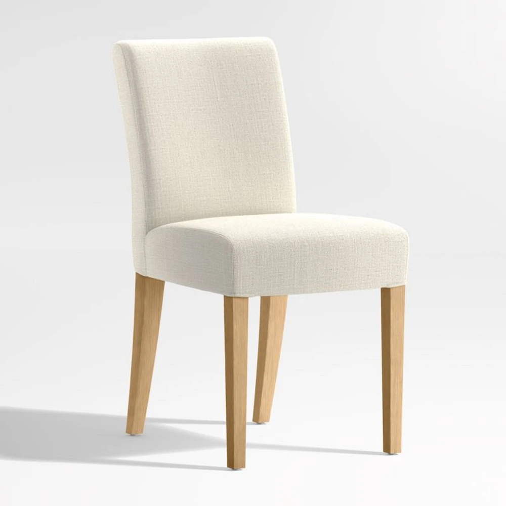 Lowe Ivory Upholstered Dining Chair with Natural Wood Legs