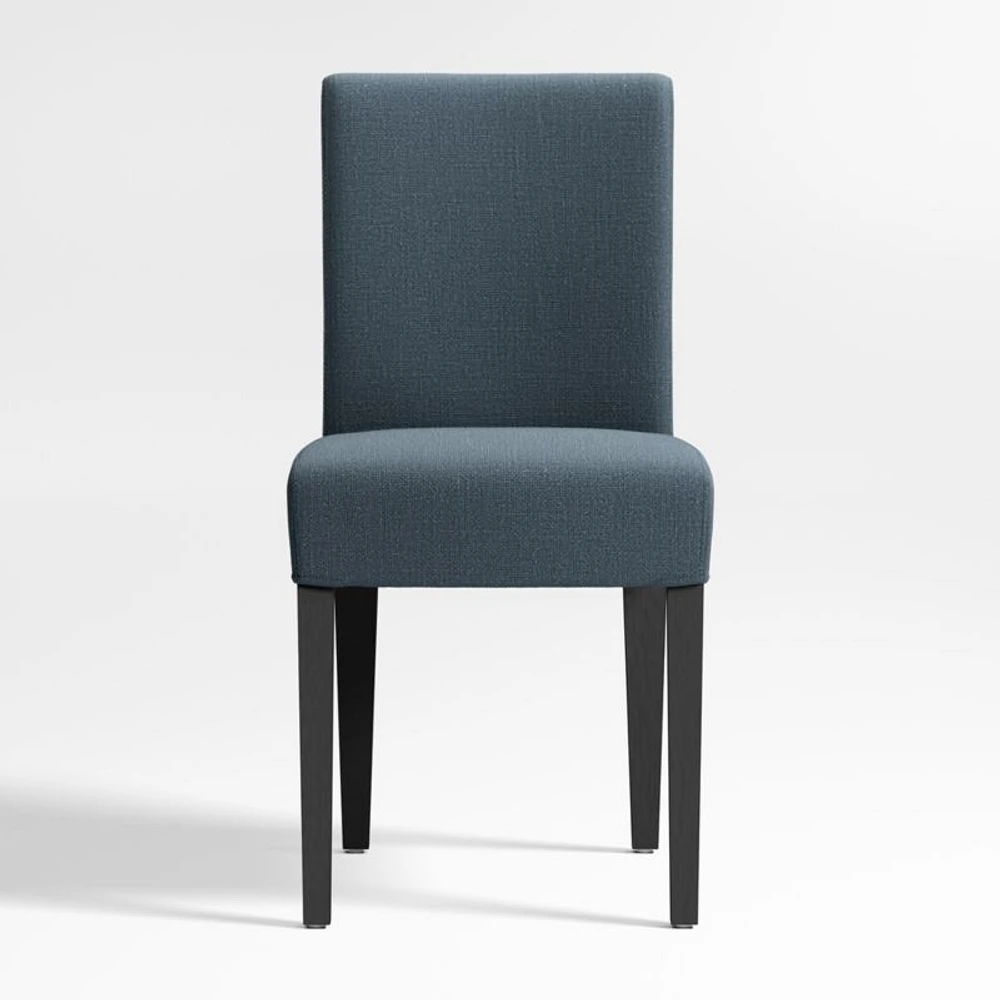 Lowe Navy Upholstered Dining Chair with Ebony Wood Legs