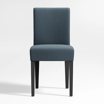 Lowe Navy Upholstered Dining Chair with Ebony Wood Legs