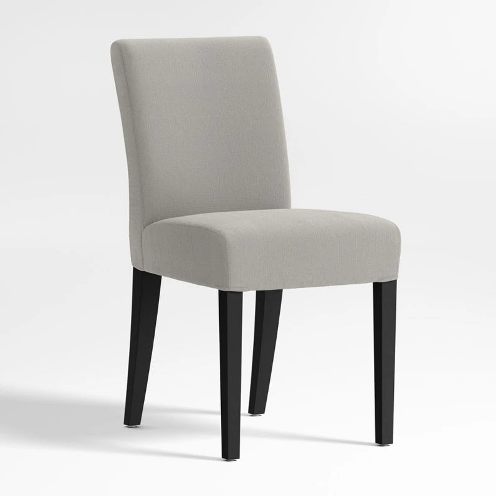 Lowe Pewter Grey Upholstered Dining Chair with Ebony Wood Legs