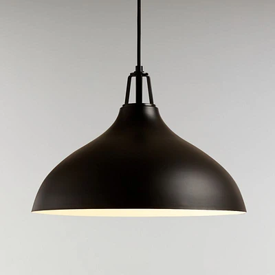 Maddox Black Bell Pendant Light with Black Socket