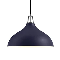 Maddox Navy Bell Pendant Small with Nickel Socket