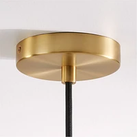 Maddox Oversized Black Dome Pendant Light with Brass Socket