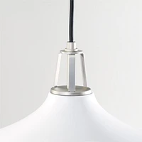 Maddox Oversized White Dome Pendant Light with Nickel Socket