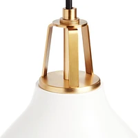 Maddox White Bell Large Pendant Light with Brass Socket