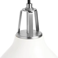 Maddox White Bell Large Pendant Light with Nickel Socket
