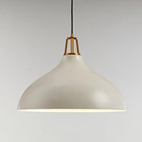 Maddox White Bell Large Pendant Light with Brass Socket