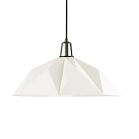 Maddox White Faceted Large Pendant Light with Black Socket