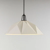 Maddox White Faceted Large Pendant Light with Black Socket