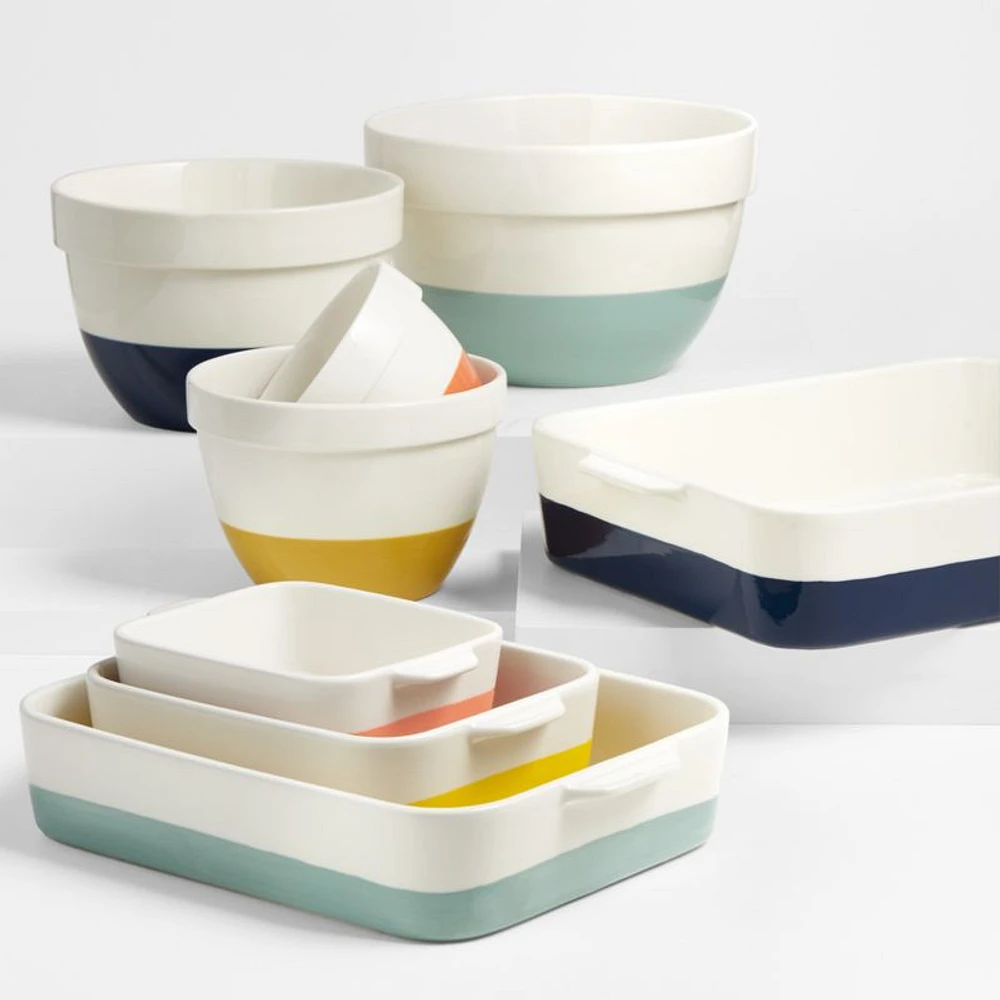 Maeve Dipped Ceramic Mixing Bowls, Set of 4