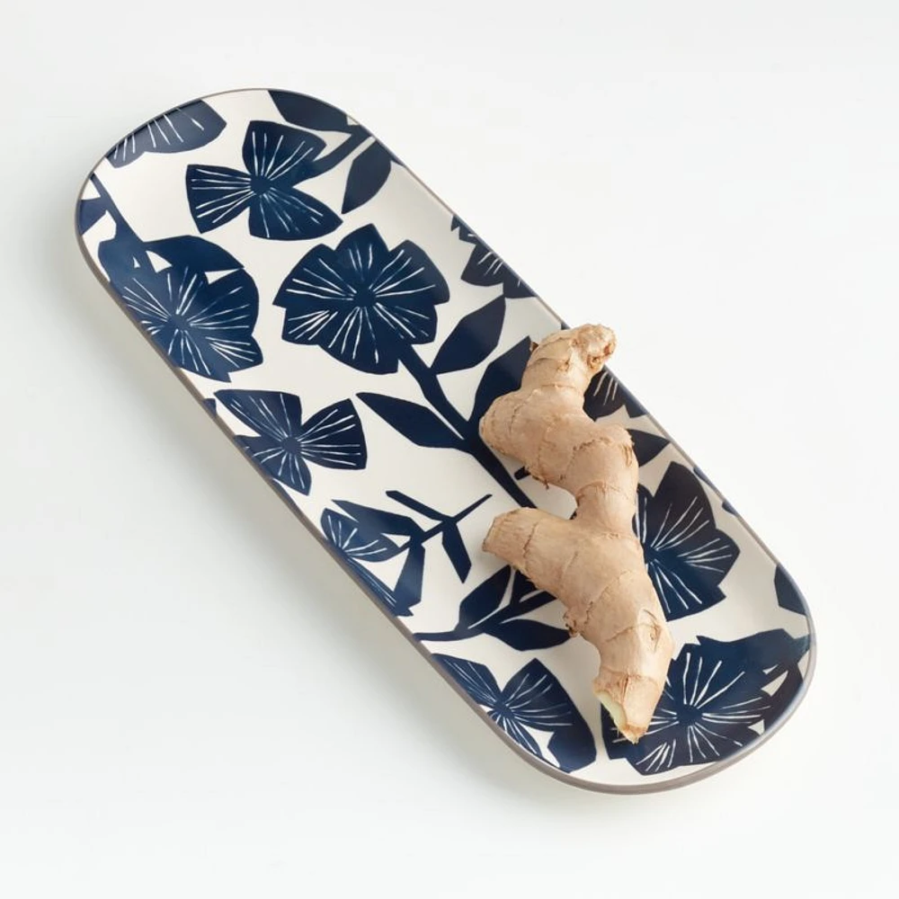 Mai Blue Floral Platter