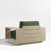 Mallorca Wood Outdoor Lounge Chair with Cast Sage Green Sunbrella ® Cushions
