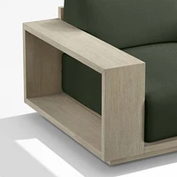 Mallorca Wood Outdoor Lounge Chair with Cast Sage Green Sunbrella ® Cushions
