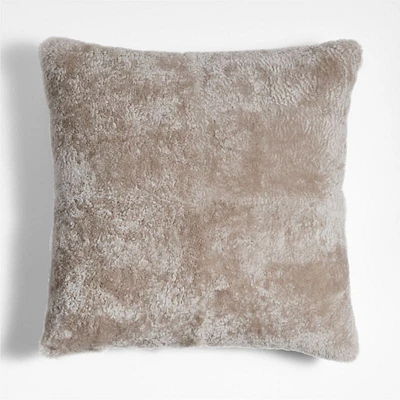 Malmo Shearling 20x20 Clay Taupe Throw Pillow Cover