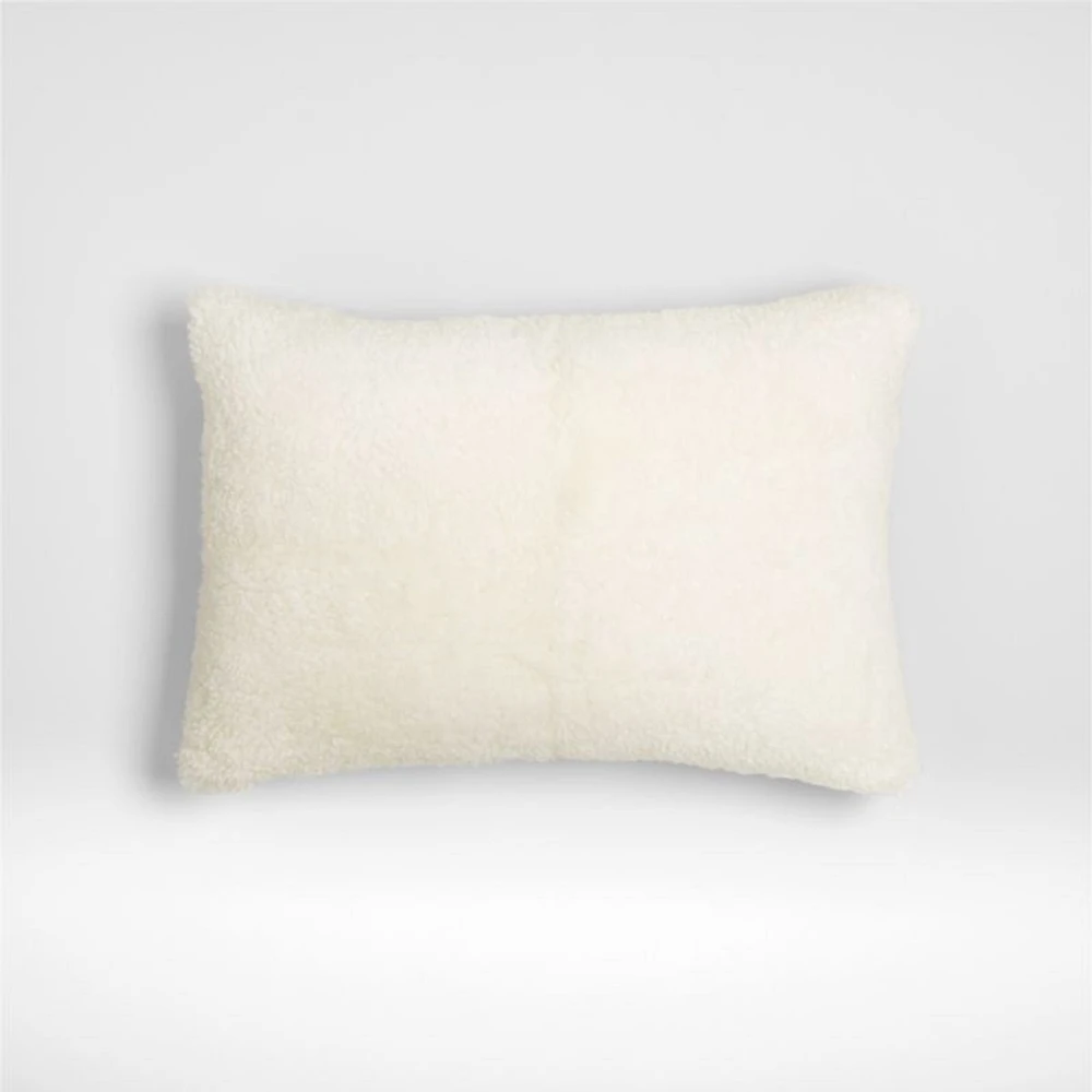 Malmo Shearling 22x15 Ivory Throw Pillow Cover