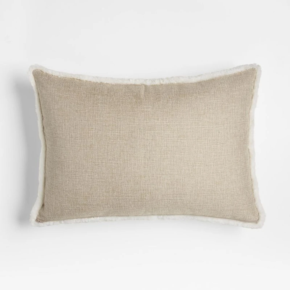 Malmo Shearling 22x15 Ivory Throw Pillow Cover