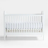 Maren White and Cane Convertible Baby Crib
