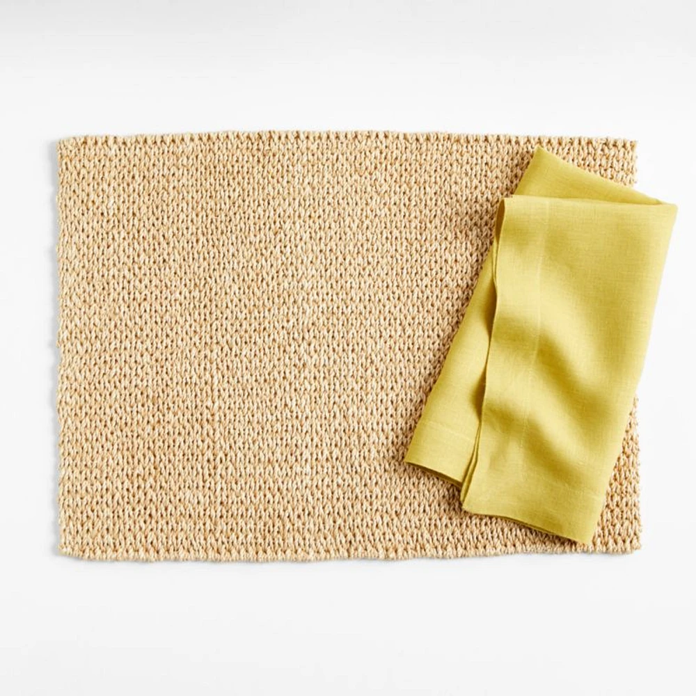Marin Olive Yellow EUROPEAN FLAX ™-Certified Linen Napkin