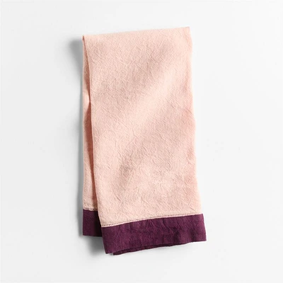 Marin Elegant Pink Linen Blend Kitchen Towel