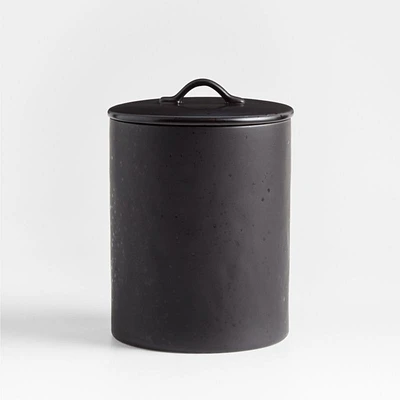 Marin Large Matte Black Stoneware Canister