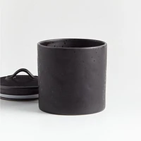 Marin Small Matte Black Stoneware Canister