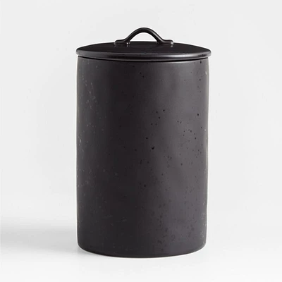 Marin Extra-Large Matte Black Stoneware Canister