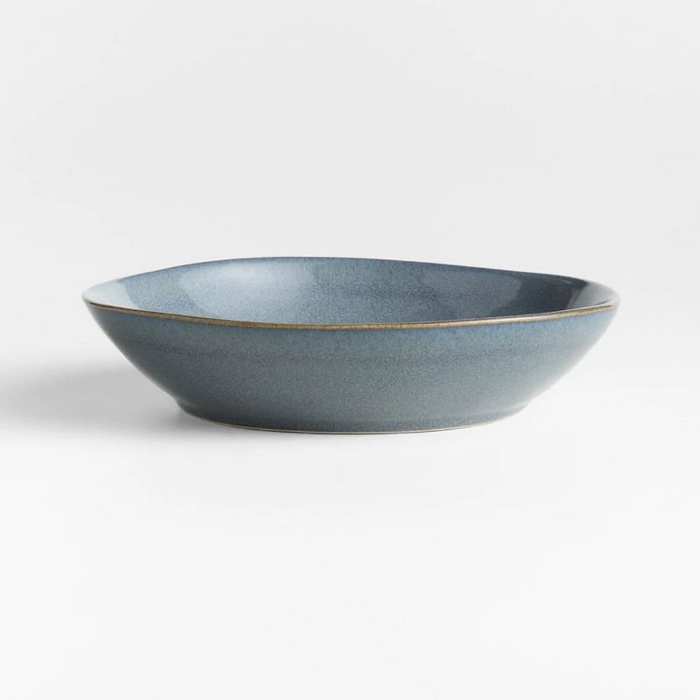 Marin Slate Blue Stoneware Low Bowl