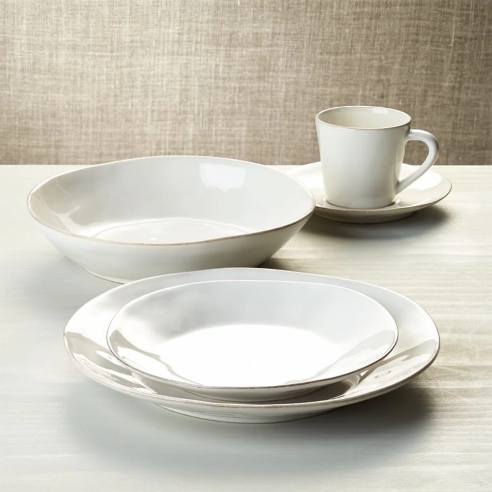 Marin White Stoneware 5-Piece Place Setting