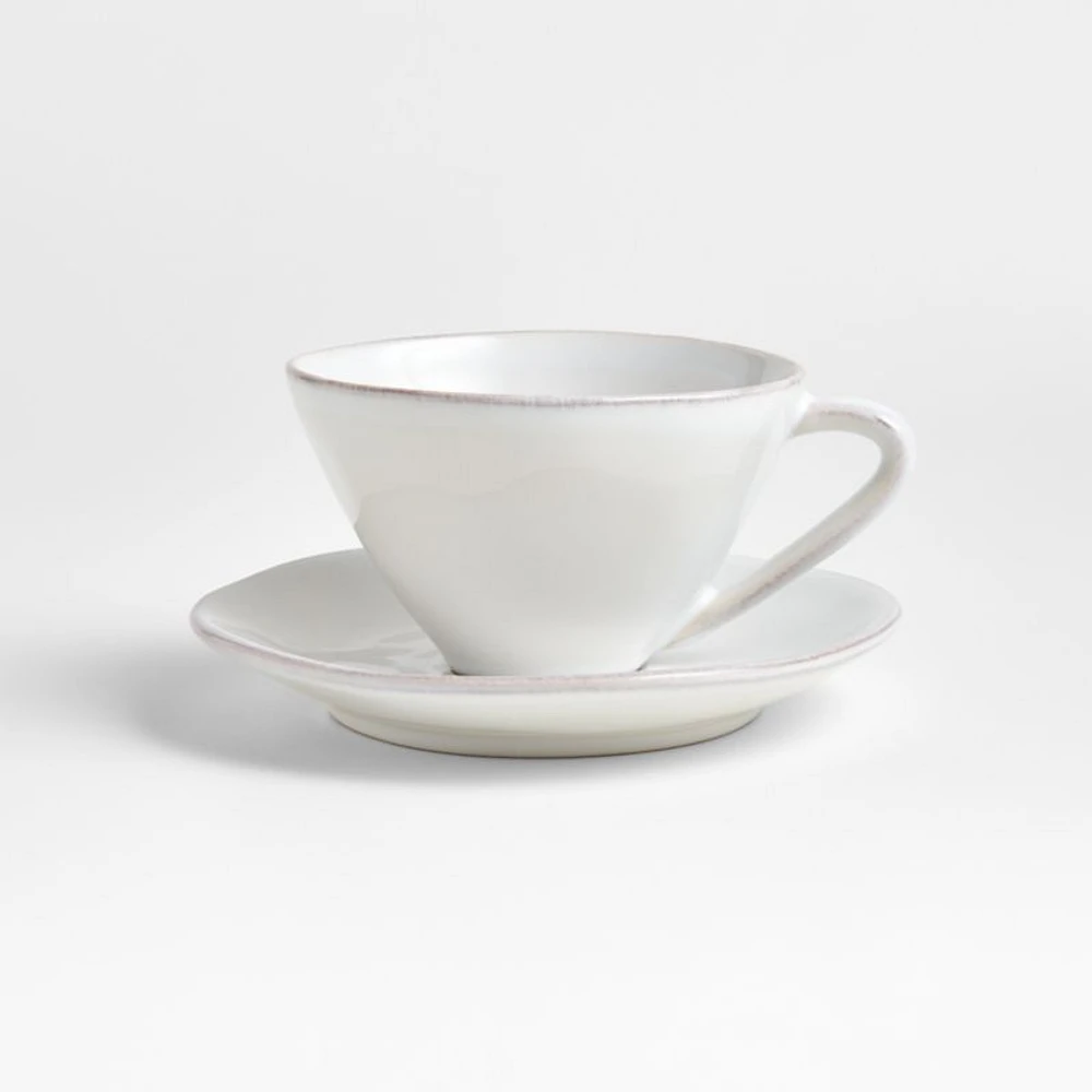 Marin 9.5-oz. White Cappuccino Cup and Saucer