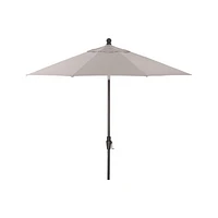 9' Round Sunbrella ® Silver Outdoor Patio Umbrella with Tilt Black Frame