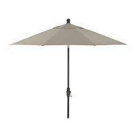9' Round Sunbrella ® Stone Outdoor Patio Umbrella with Tilt Black Frame