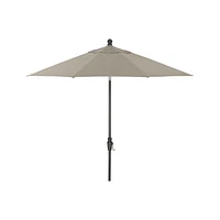 9' Round Sunbrella ® Stone Outdoor Patio Umbrella with Tilt Black Frame