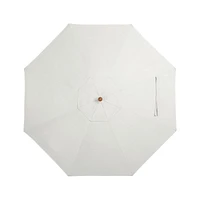 9' Round Sunbrella ® White Sand Outdoor Patio Umbrella with Eucalyptus Frame