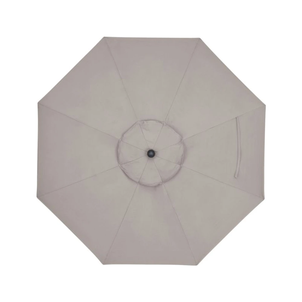 9' Round Sunbrella ® Silver Outdoor Patio Umbrella with Tilt Black Frame