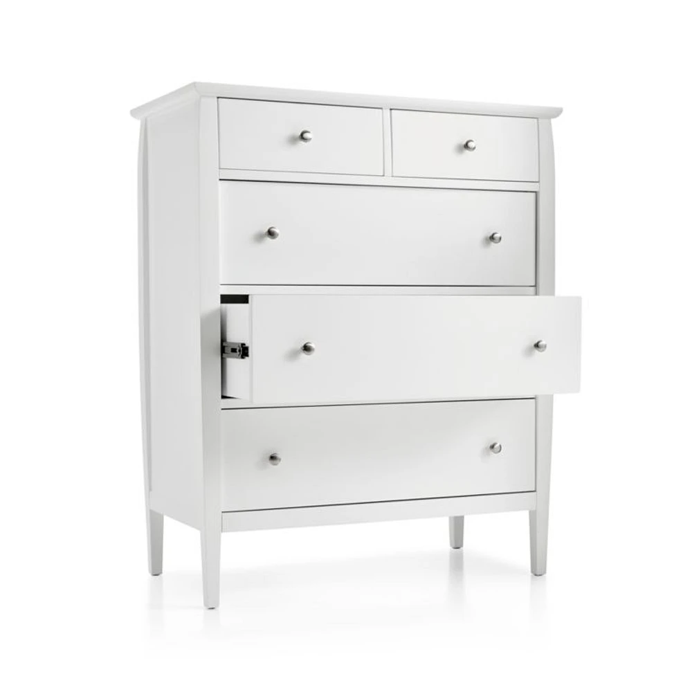 Mason 36.5" White 5-Drawer Tall Dresser