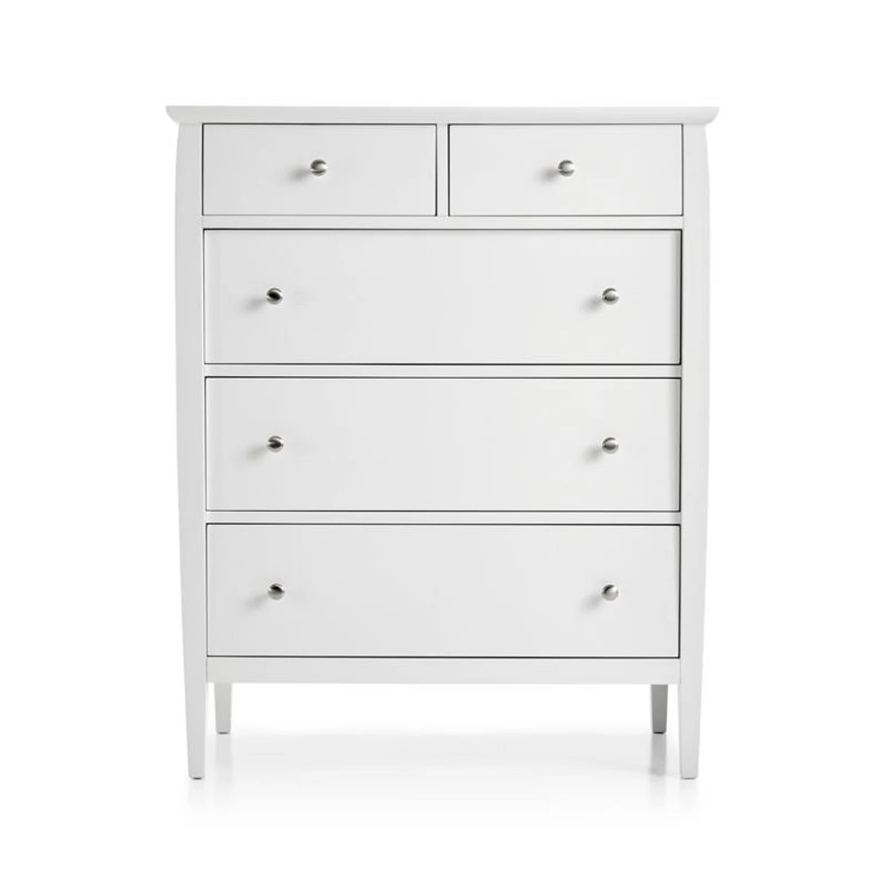 Mason 36.5" White 5-Drawer Tall Dresser