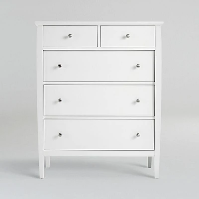 Mason 36.5" White 5-Drawer Tall Dresser