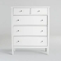 Mason 36.5" White 5-Drawer Tall Dresser