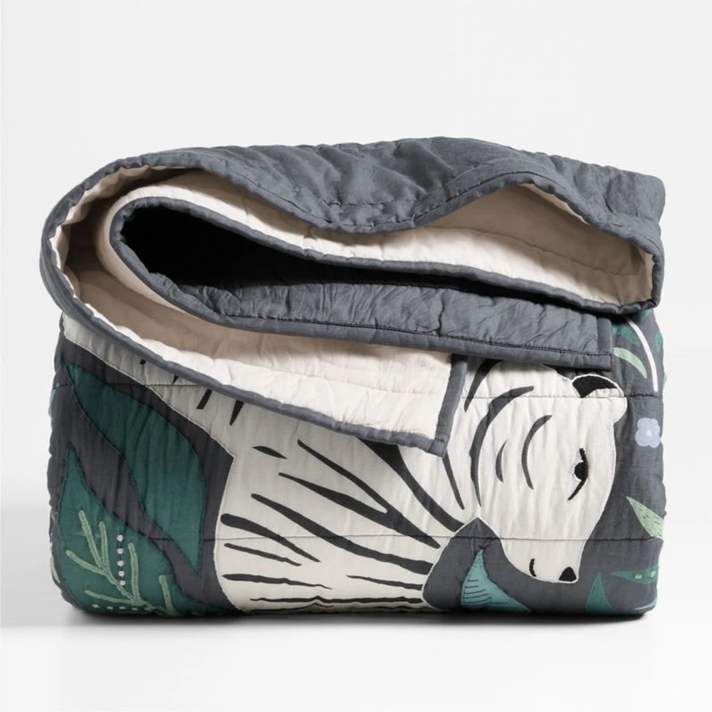 Midnight Marrakech Tiger Organic Cotton Voile Kids Twin Quilt