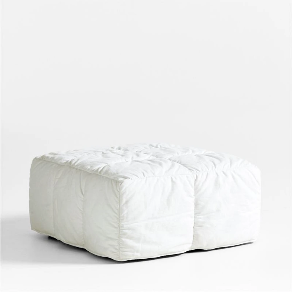 Mellow Slipcovered Ottoman by Leanne Ford