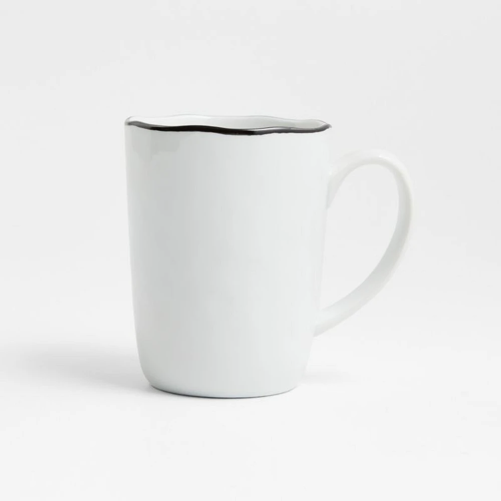 Mercer 14-oz. Black Rim Porcelain Mug