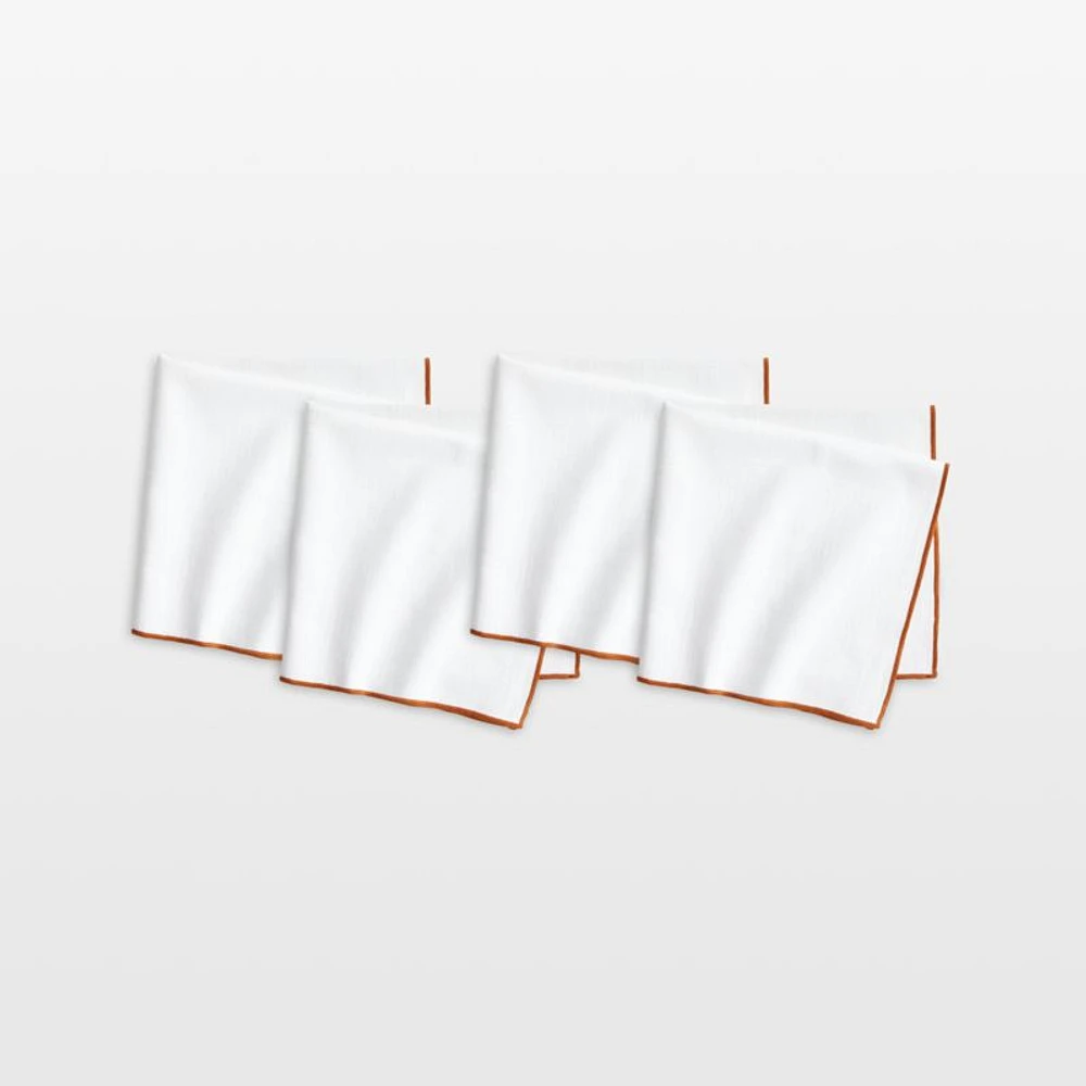 Merrow Stitch Almond Brown Organic Cotton Napkins, Set of 4