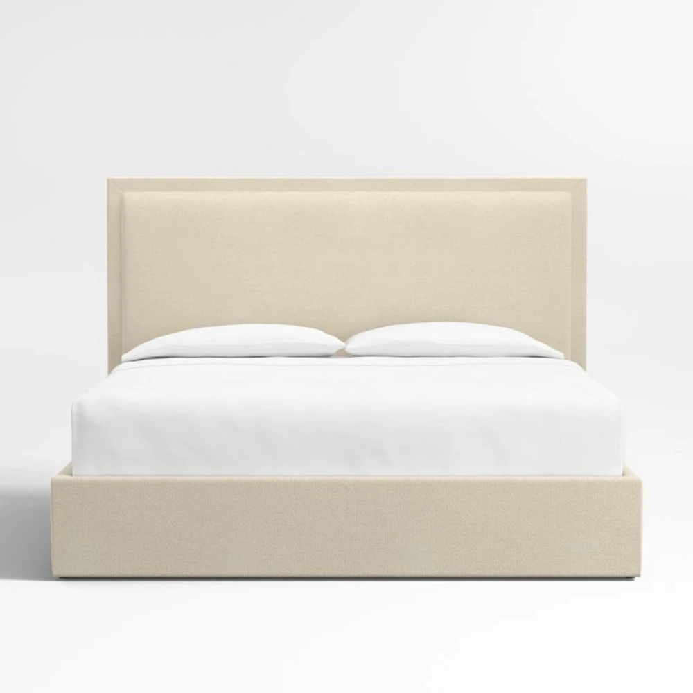 Meraux Ivory Upholstered King Storage Bed