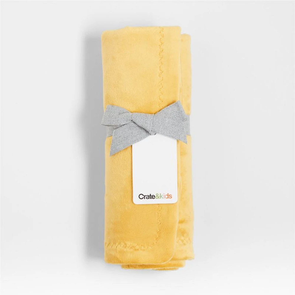Yellow Ultra Soft Zig Zag Stitch Baby Stroller Blanket