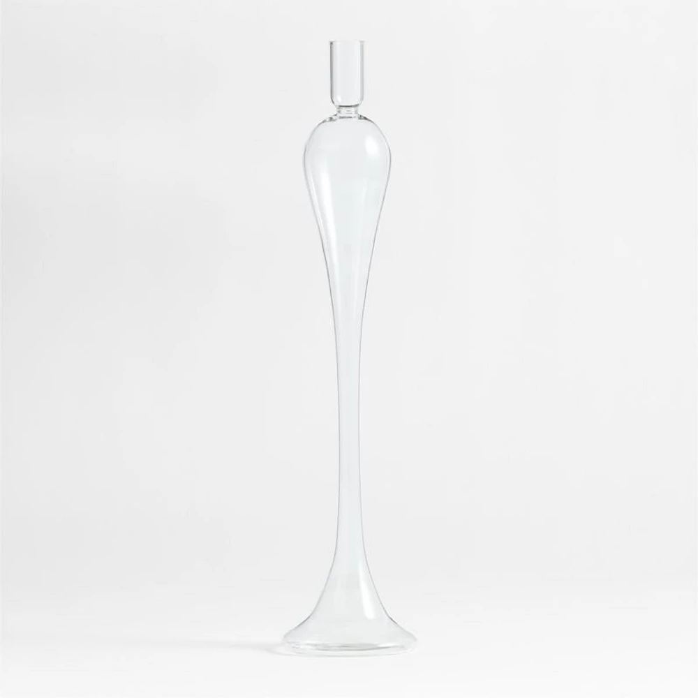 Milano Large Clear Glass Taper Candle Holder 20"