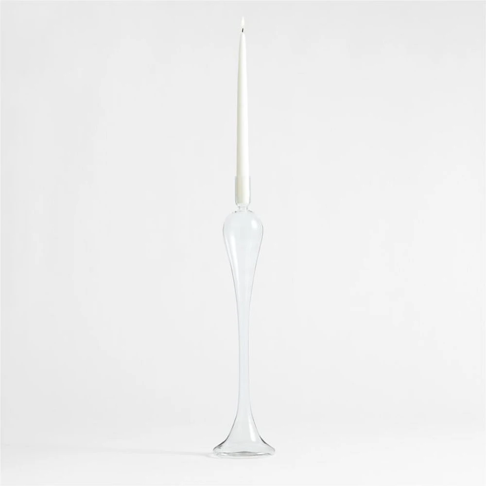 Milano Large Clear Glass Taper Candle Holder 20"
