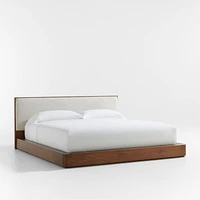Milano Natural Walnut Wood Upholstered King Bed