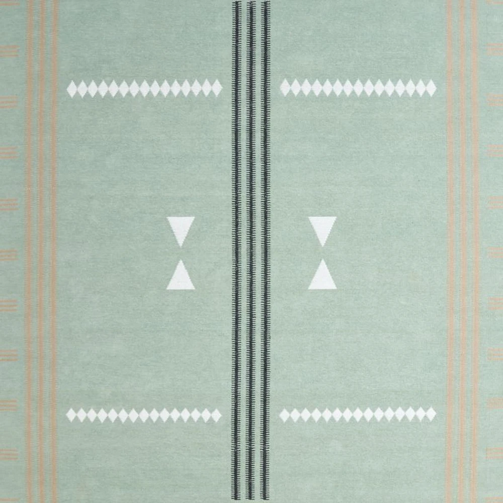 Mirror Pattern Green Chenille Kids 12"x18" Rug Swatch