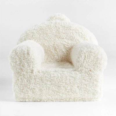 Cream Mongolian Faux Fur Kids Lounge Nod Chair Cover