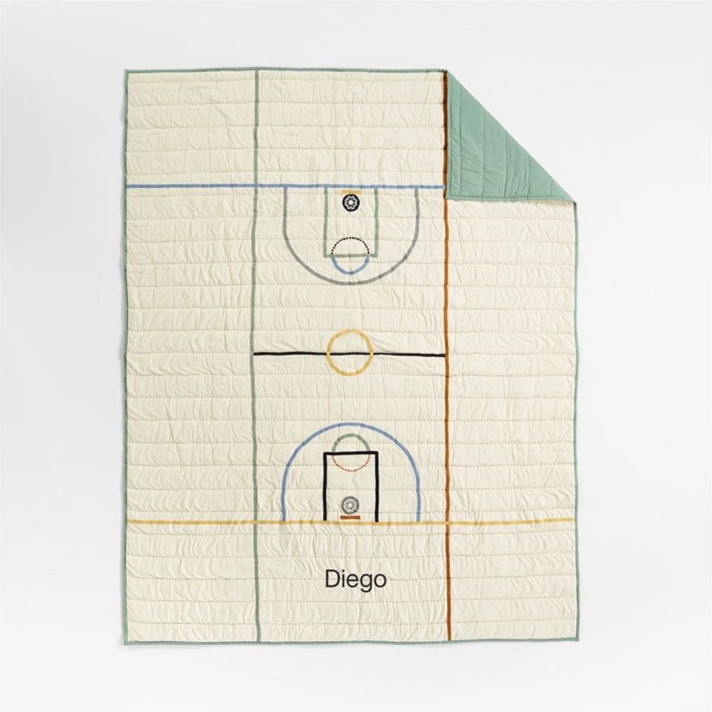 Modern Basketball Organic Cotton Kids Twin Quilt
